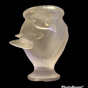 Lalique bird vase